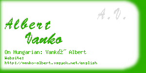 albert vanko business card